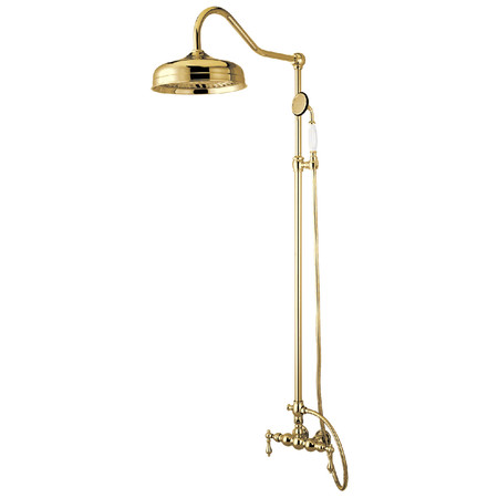 Kingston Brass Shower Combo, Polished Brass, Tub Wall Mount CCK6172